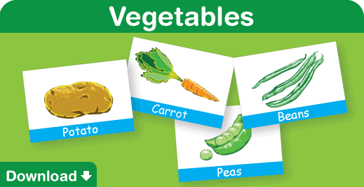 Click to download our free vegetables flash cards! Click to download our free vegetables flash cards!